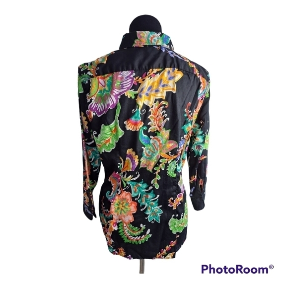 Ralph Lauren floral Unisex Blouse 3/4 sleeve multicolor top - Picture 5 of 13